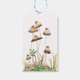 Etiquetas Para Regalos Watercolor Brown Forest Mushrooms