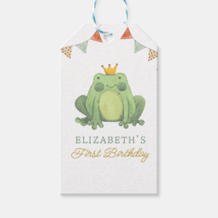 Etiquetas Para Regalos Watercolor Cute Frog Primer Cumpleaños