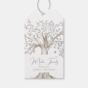 Etiquetas Para Regalos Watercolor de reunión anual de árbol familiar