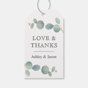 Etiquetas Para Regalos Watercolor Eucalyptus Greenery Gracias Por Favor