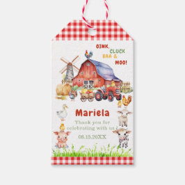Etiquetas Para Regalos Watercolor Farm bebé cumpleaños gracias