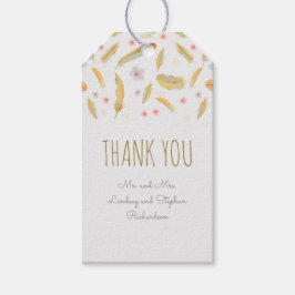Etiquetas Para Regalos Watercolor Floral Feathers Boho Boda