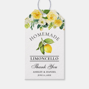Etiquetas Para Regalos Watercolor Floral Lemon Limoncello Boda
