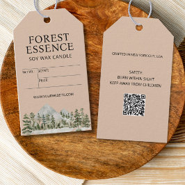 Etiquetas Para Regalos Watercolor Forest Candle Natural Product Price Tag