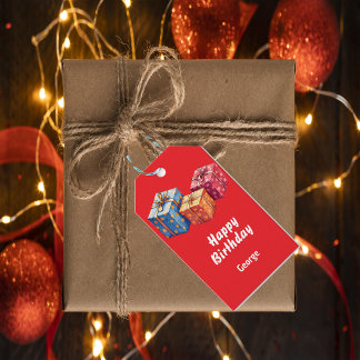 Etiquetas Para Regalos Watercolor Gift Boxes Birthday Tag Design