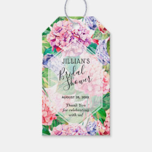 Etiquetas Para Regalos Watercolor Hydrangeas Floral Bridal Shower