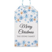 Watercolor Invierno Snowflake Feliz Navidad