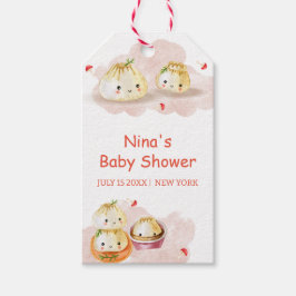 Etiquetas Para Regalos Watercolor Little Dumpling Mushroom Baby Shower
