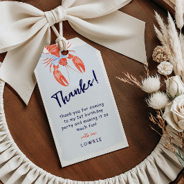 Etiquetas Para Regalos Watercolor Lobster Coastal Gracias Favor De Cumple