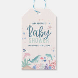 Etiquetas Para Regalos Watercolor moderno bajo el mar Baby Shower