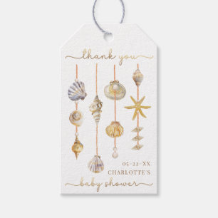 Etiquetas Para Regalos Watercolor Ocean Little Pearl Baby Shower Gift Tag