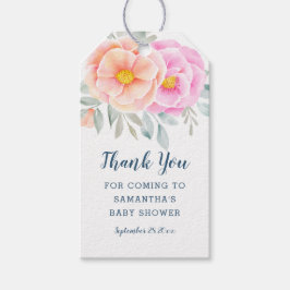 Etiquetas Para Regalos Watercolor Peonies Rosas Floral Rosa Gracias