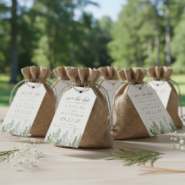 Etiquetas Para Regalos Watercolor Pine Tree Forest Wedding Guardar La Fec