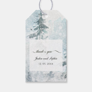 Etiquetas Para Regalos Watercolor Pines Mountain Rustic Boda