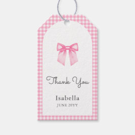 Etiquetas Para Regalos Watercolor Pink Bow Gracias Baby Shower