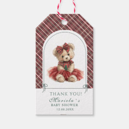 Etiquetas Para Regalos  Watercolor preppy plaid teddy bear baby shower
