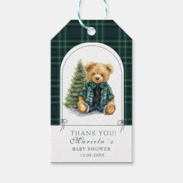 Etiquetas Para Regalos  Watercolor preppy plaid teddy bear baby shower
