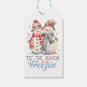 Etiquetas Para Regalos Watercolor Snowman