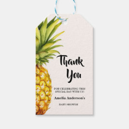 Etiquetas Para Regalos Watercolor Tropical Pineapple Baby Shower