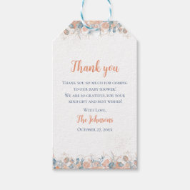 Etiquetas Para Regalos Watercolor Under the Sea Floral Coral Baby Shower 