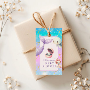 Etiquetas Para Regalos Watercolor Under the Sea Little Pearl Baby Shower