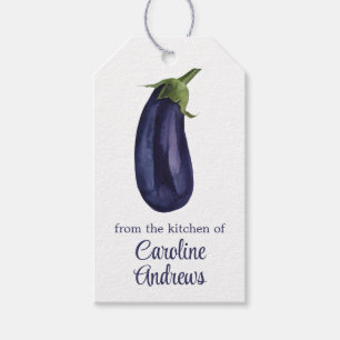 Etiquetas Para Regalos Watercolour Organic Eggplant