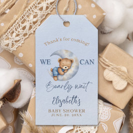 Etiquetas Para Regalos We can Bearly wait - Cute Bear Baby shower boy