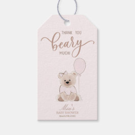 Etiquetas Para Regalos We Can Bearly Wait Teddy Bear Pink Baby Shower