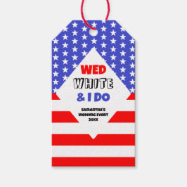 Etiquetas Para Regalos Wed, White & I Do Patriotic Boda Event