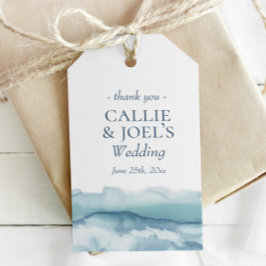 Etiquetas Para Regalos Wedding Watercolor Ocean Blue