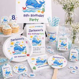 Etiquetas Para Regalos Whale Theme Summer Kids Birthday Thank you 