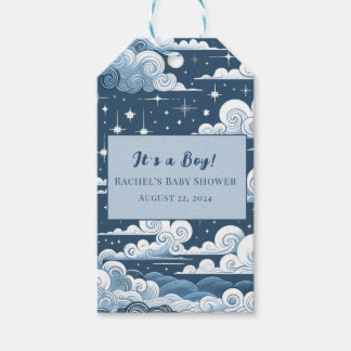 Etiquetas Para Regalos Whimsical Blue Celestial Gracias