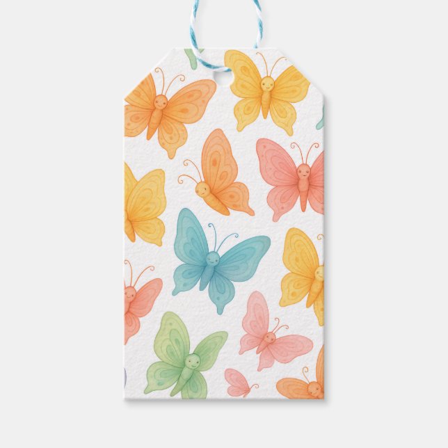 Etiquetas Para Regalos "Whimsical Butterflies" (Anverso)