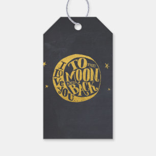 Etiquetas Para Regalos Whimsical Diciendo Con La Espalda De La Luna De Or