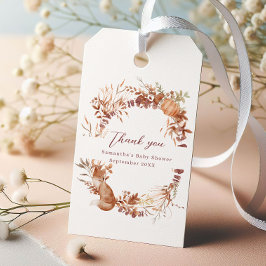 Etiquetas Para Regalos Whimsical Fox Pumpkin Baby Shower Gracias