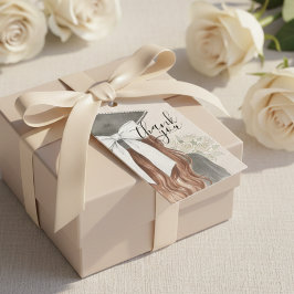 Etiquetas Para Regalos Whimsical Graduation Cap with Bow & Pearls Script