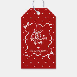 Etiquetas Para Regalos Whimsical Hand Drawn Bow Happy Valentine's Day