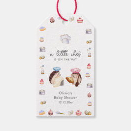 Etiquetas Para Regalos Whimsical Hedgehog Little Chef Baker Baby Shower 