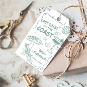 Etiquetas Para Regalos Whimsical Last Toast Coast Bachelorette Verde