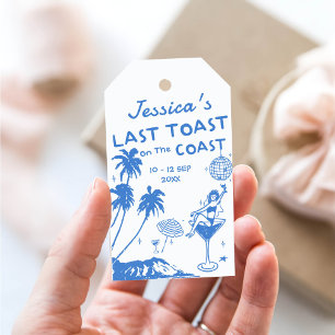 Etiquetas Para Regalos Whimsical Last Toast Coast Beach Bachelorette