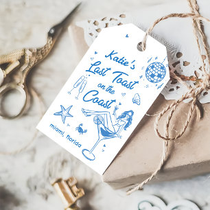 Etiquetas Para Regalos Whimsical Last Toast Coast Beach Bachelorette