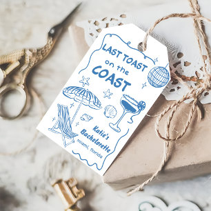 Etiquetas Para Regalos Whimsical Last Toast Coast Beach Blue Bachelorette
