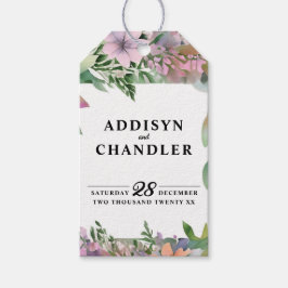 Etiquetas Para Regalos Whimsical Pastel Watercolor Boda de flores silvest