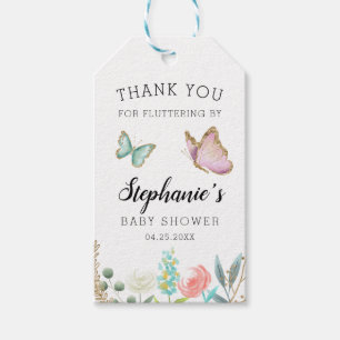 Etiquetas Para Regalos Whimsical Pink Butterfly Baby Shower Favor