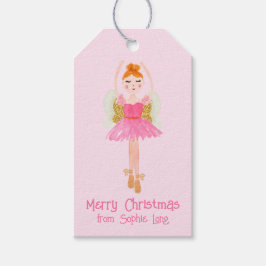 Etiquetas Para Regalos Whimsical Pink Watercolor Nutcracker Ballerina