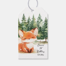 Etiquetas Para Regalos Whimsical Woodland Fox 1er cumpleaños