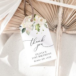 Etiquetas Para Regalos White Flowers, Cream Flowers, Boho, Birthday