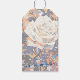 Etiquetas Para Regalos White Rose Botanical Acrylic Painted Floral