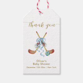 Etiquetas Para Regalos Winter All Star Bow Floral Hockey Baby Shower