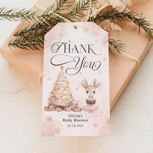 Etiquetas Para Regalos Winter Baby Girl Deer Baby Shower Gracias